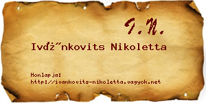 Ivánkovits Nikoletta névjegykártya