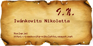 Ivánkovits Nikoletta névjegykártya
