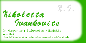 nikoletta ivankovits business card
